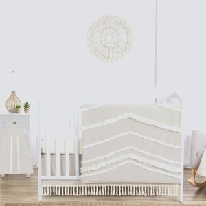 Elegant Cream and White Kids Crib Set